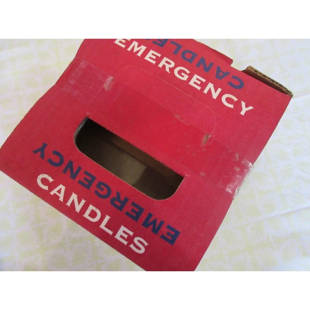 Vintage Emergency Glass Candles 4-Pack NIB Continental Candles 480 Burn Time USA